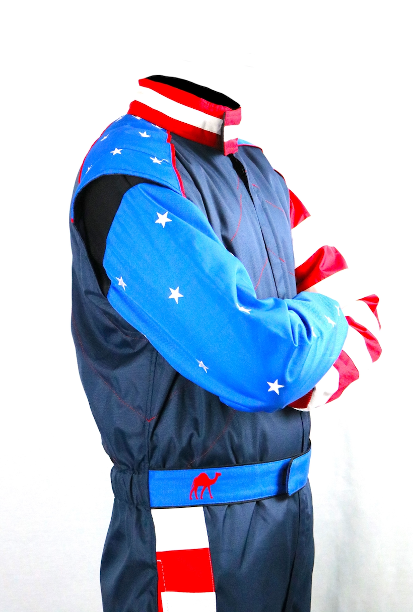 blue firesuit