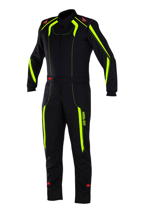 Aurora 1.0 SFI 3.2A/5 Double Layer Fire Suit Black/Neon Yellow