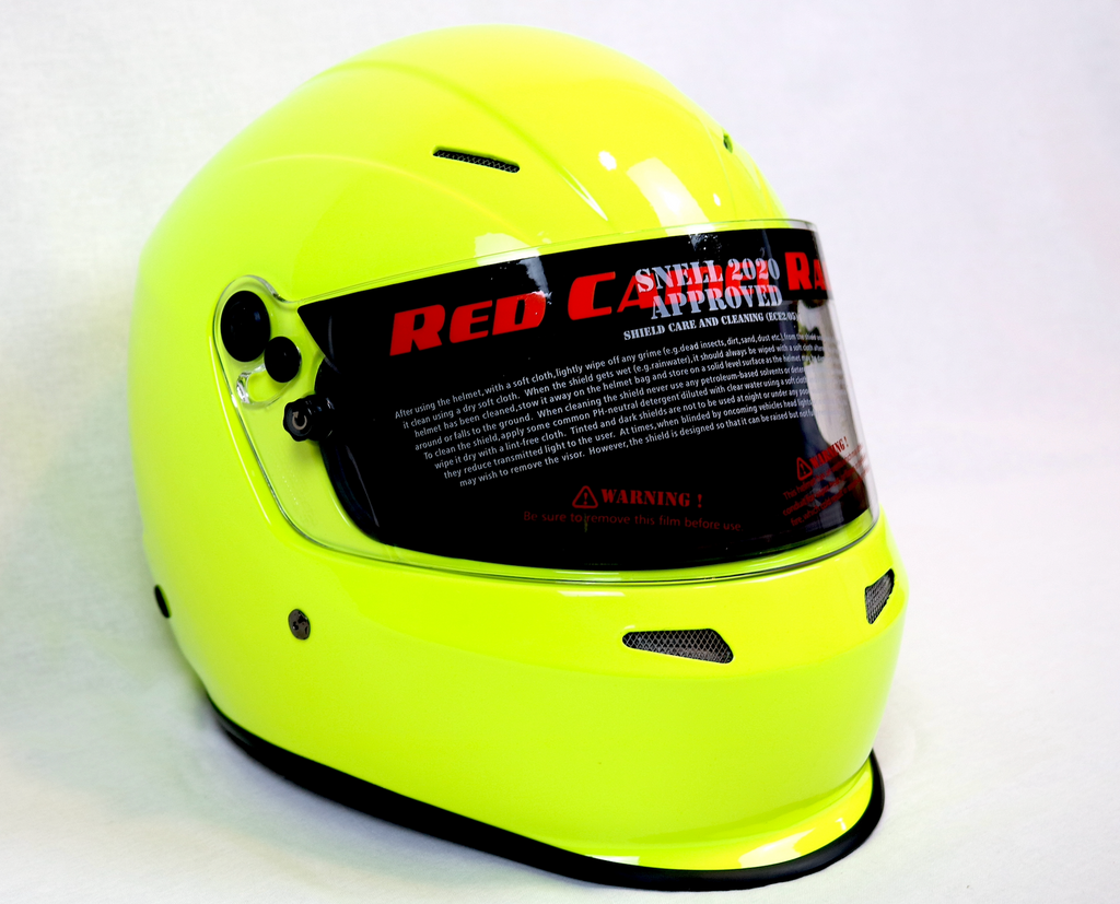Neon Yellow Gloss Helmet SNELL 2020 Approved