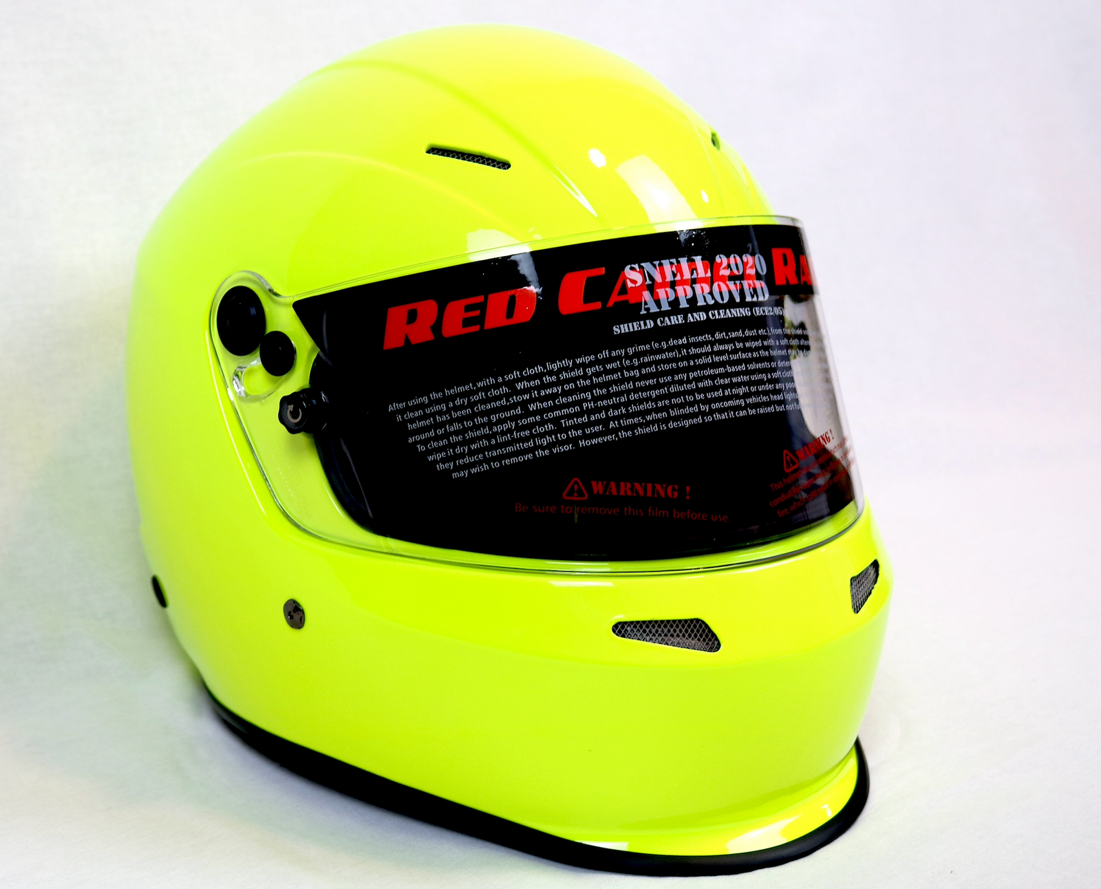 Neon Yellow Gloss Helmet SNELL 2020 Approved