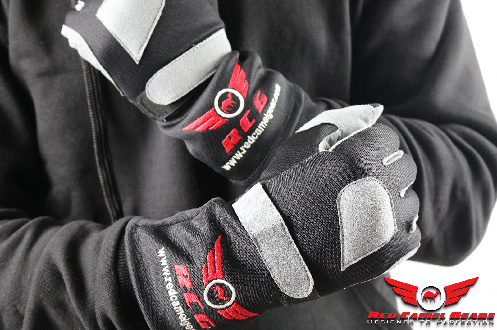 Red Camel Suede Palm Kart Gloves
