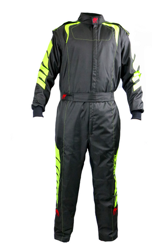 Aurora 2.0 SFI 3.2A/1 Single Layer Fire Suit Black/Neon Green