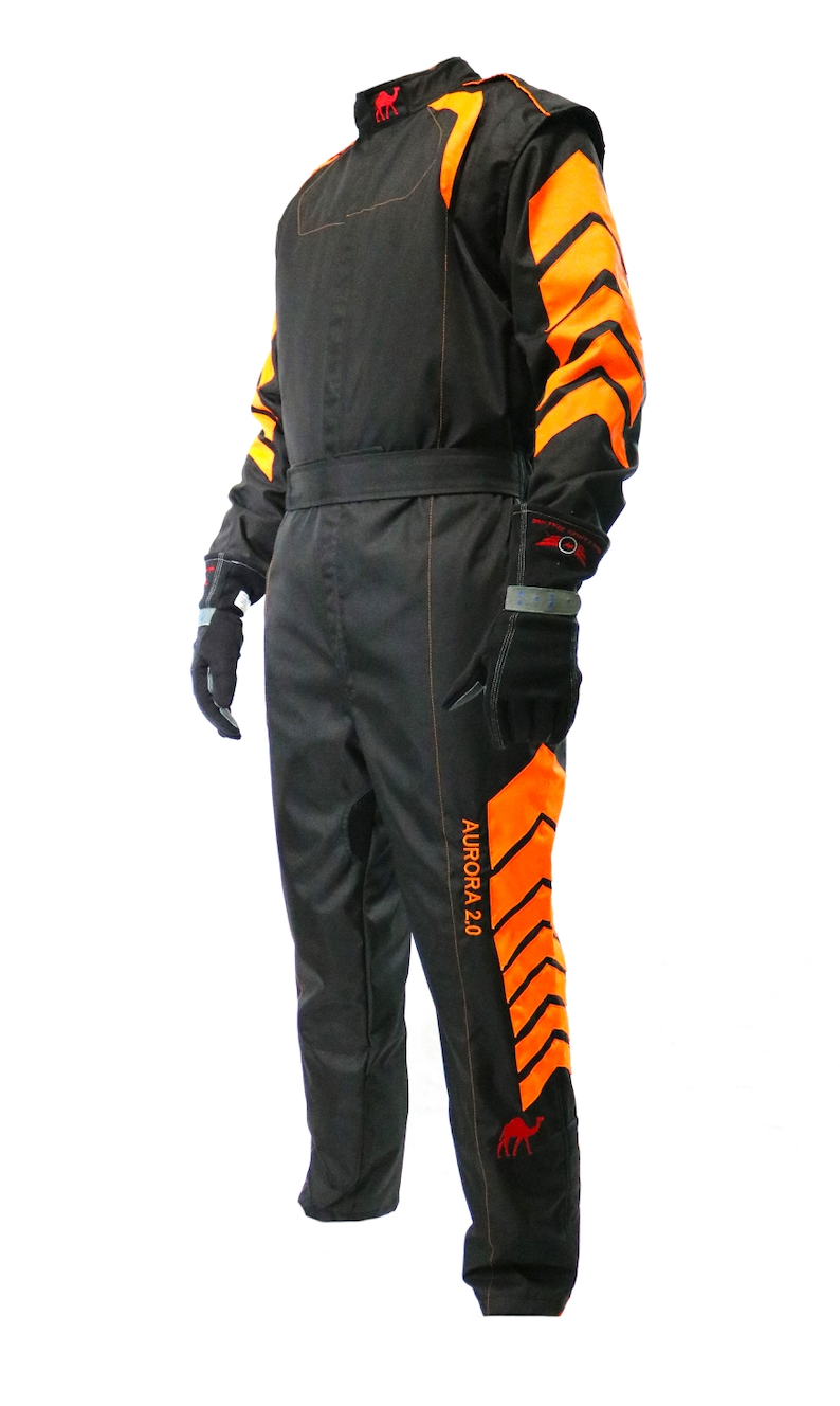 Aurora 2.0 SFI 3.2A/1 Single Layer Fire Suit Black/Neon Orange